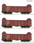 Roco 6600131 - H0 - 3-tlg. Set Offene Güterwagen, DB AG, Ep. V-VI
